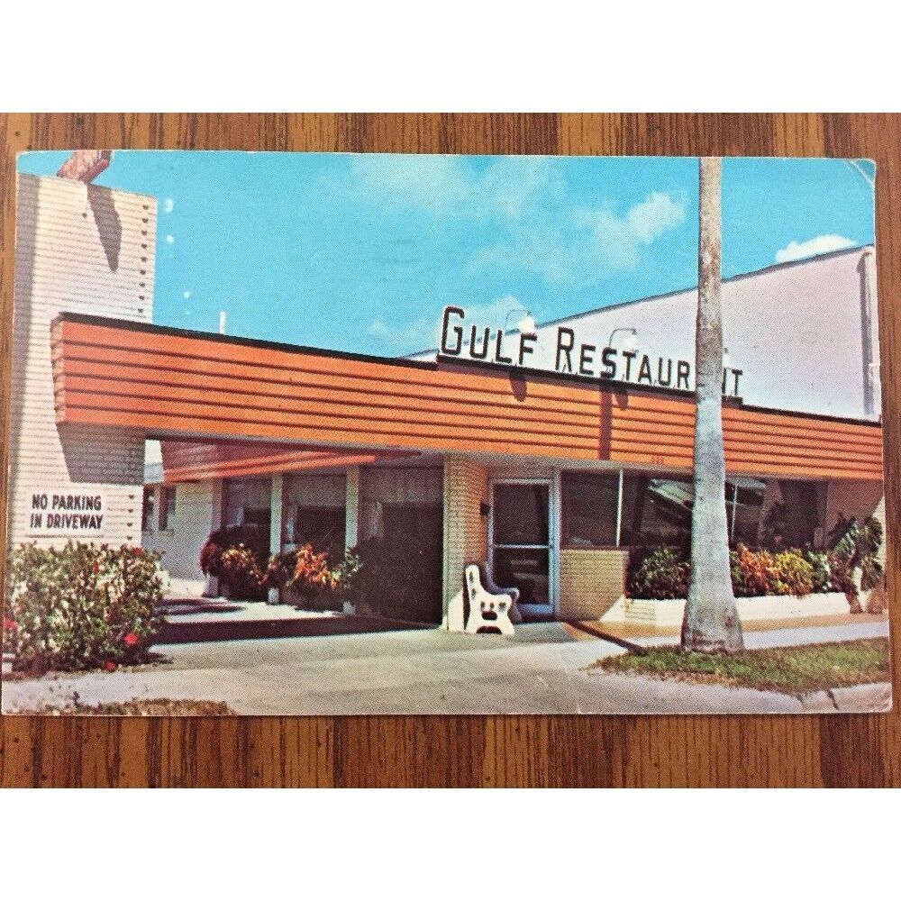 Vintage 1963 Postmarked‎ Gulf Restaurant Postcard Venice Florida FL Photochrome